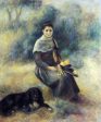 Young Girl with a Dog by Pierre Auguste Renoir - Hand-Painted Oil Painting on Canvas Online Sale