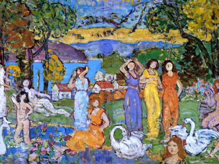 The Picnic by Maurice Prendergast - Hand-Painted Oil Painting on Canvas Online now