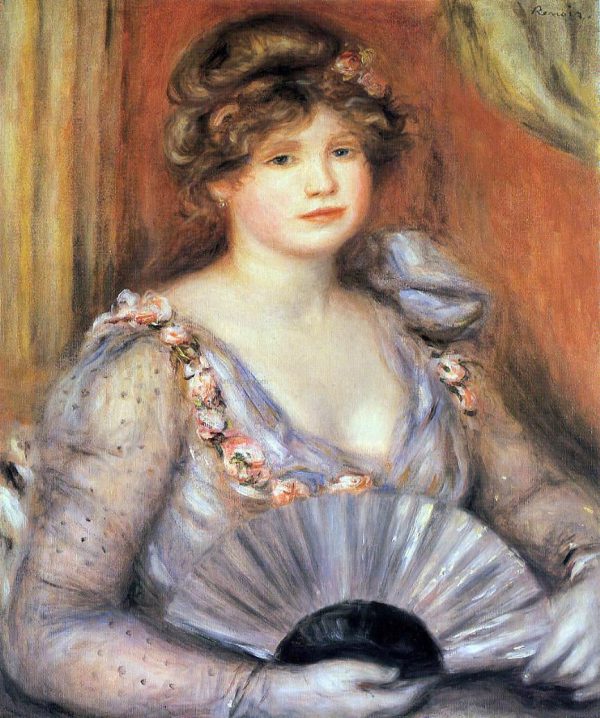 Woman with a Fan by Pierre Auguste Renoir - Hand-Painted Oil Painting on Canvas Online Sale