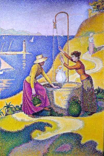 Women at the Well by Paul Signac - Hand-Painted Oil Painting on Canvas Sale