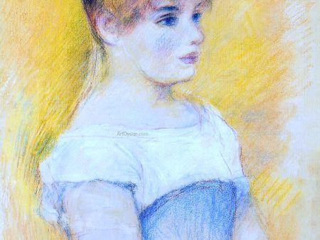 Young Girl in a Blue Corset by Pierre Auguste Renoir - Hand-Painted Oil Painting on Canvas For Cheap