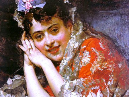 The Model Aline Masson with a White Mantilla by Raimundo de Madrazo Y Garreta - Hand-Painted Oil Painting on Canvas Sale