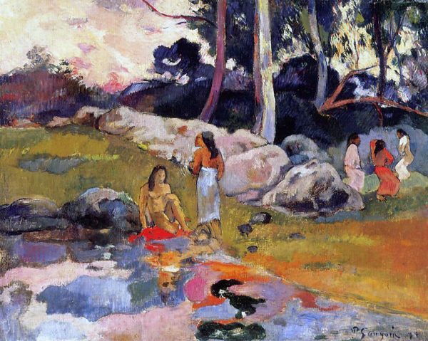 Woman on the Banks of the River by Paul Gauguin - Hand-Painted Oil Painting on Canvas Hot on Sale