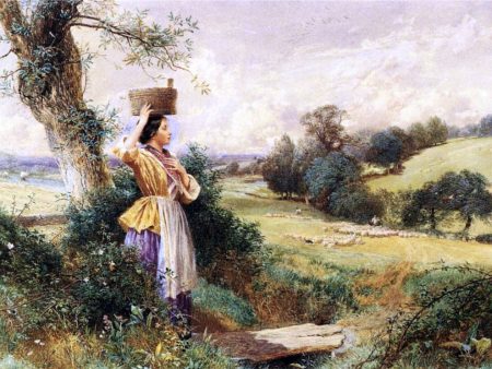 The Milk-maid by Myles Birket Foster - Hand-Painted Oil Painting on Canvas Fashion