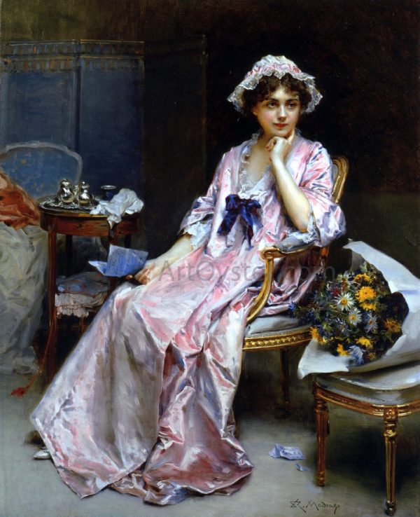 The Love Letter by Raimundo de Madrazo Y Garreta - Hand-Painted Oil Painting on Canvas Fashion