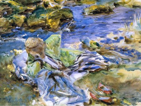 Turkish Woman by a Stream by John Singer Sargent - Hand-Painted Oil Painting on Canvas Online now