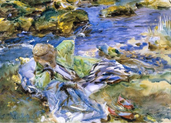 Turkish Woman by a Stream by John Singer Sargent - Hand-Painted Oil Painting on Canvas Online now