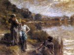 Washerwomen on the Banks of the Marne by Leon Augustin L hermitte) - Hand-Painted Oil Painting on Canvas Supply