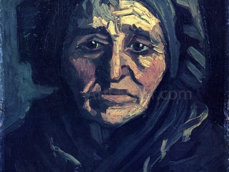 Head of a Peasant Woman with a Greenish Lace Cap by Vincent Van Gogh - Hand-Painted Oil Painting on Canvas Fashion