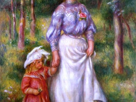 The Promenade (also known as Julienne Dubanc and Adrienne) by Pierre Auguste Renoir - Hand-Painted Oil Painting on Canvas Online now