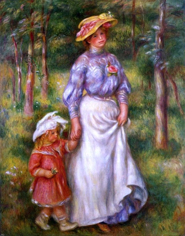 The Promenade (also known as Julienne Dubanc and Adrienne) by Pierre Auguste Renoir - Hand-Painted Oil Painting on Canvas Online now