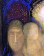 Woman and Child Against a Stained Glass Background by Odilon Redon - Hand-Painted Oil Painting on Canvas Discount