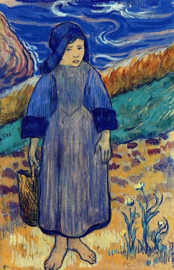 Young Breton by the Sea by Paul Gauguin - Hand-Painted Oil Painting on Canvas For Discount