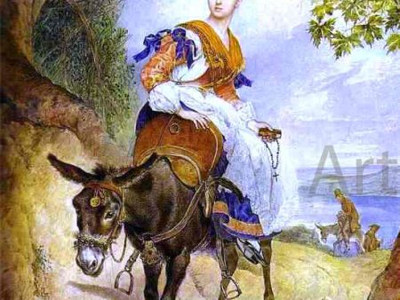 A Portrait of O. P. Ferzen on a Donkeyback by Karl Pavlovich Brulloff - Hand-Painted Oil Painting on Canvas Fashion