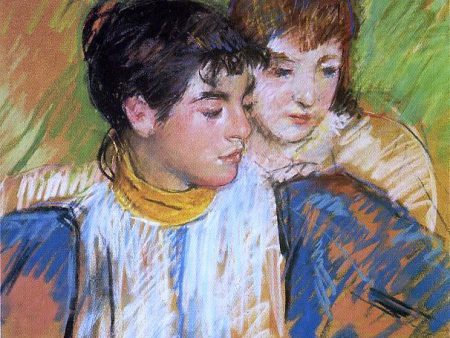 The Two Sisters by Mary Cassatt - Hand-Painted Oil Painting on Canvas Hot on Sale