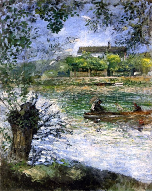 Willows and Figures in a Boat by Pierre Auguste Renoir - Hand-Painted Oil Painting on Canvas For Sale