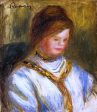 Woman in a Blue Blouse by Pierre Auguste Renoir - Hand-Painted Oil Painting on Canvas For Sale