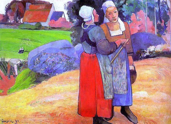 Two Breton Peasants on the Road by Paul Gauguin - Hand-Painted Oil Painting on Canvas Online Sale