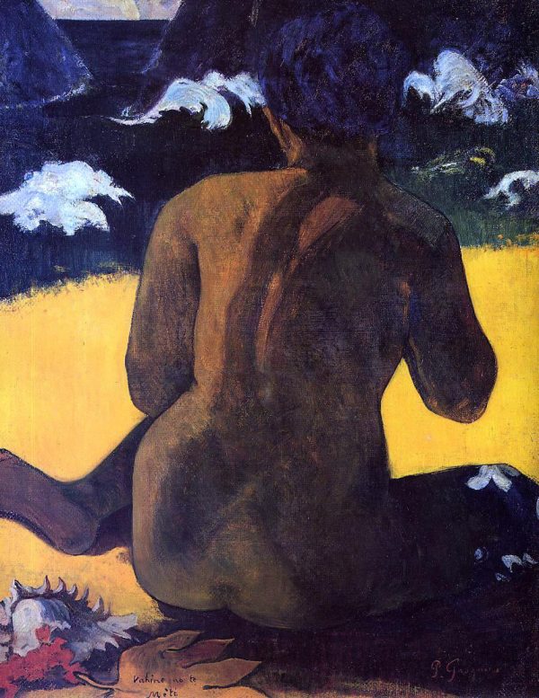 Vahine no te Miti (also known as Woman by the Sea) by Paul Gauguin - Hand-Painted Oil Painting on Canvas Fashion