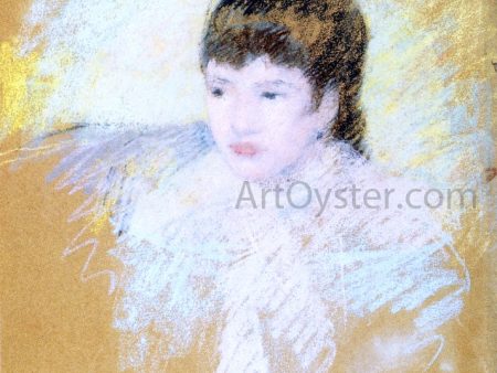 Young Girl with Brown Hair, Looking to Left by Mary Cassatt - Hand-Painted Oil Painting on Canvas Hot on Sale