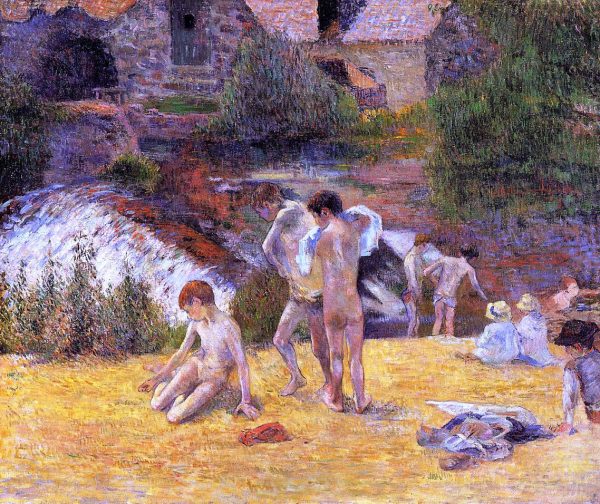 The Moulin du Bois d Amour Bathing Place by Paul Gauguin - Hand-Painted Oil Painting on Canvas Online now