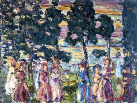 The Sunday Scene by Maurice Prendergast - Hand-Painted Oil Painting on Canvas Cheap