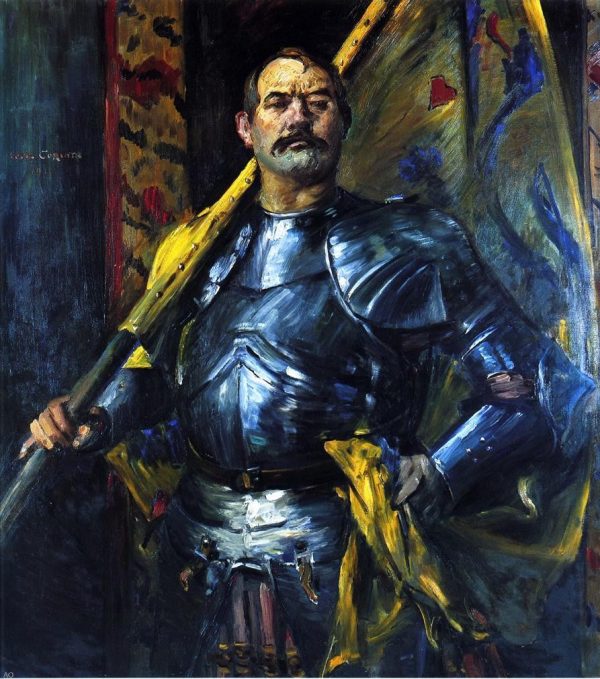 Self Portrait as Standard Bearer by Lovis Corinth - Hand-Painted Oil Painting on Canvas Online now