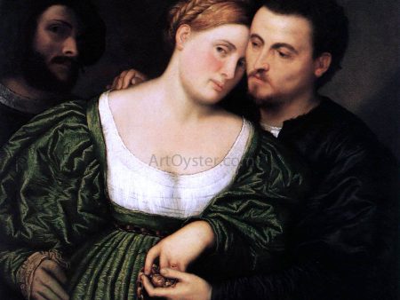 The Venetian Lovers by Paris Bordone - Hand-Painted Oil Painting on Canvas Online