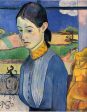 Young Breton Woman by Paul Gauguin - Hand-Painted Oil Painting on Canvas Online now