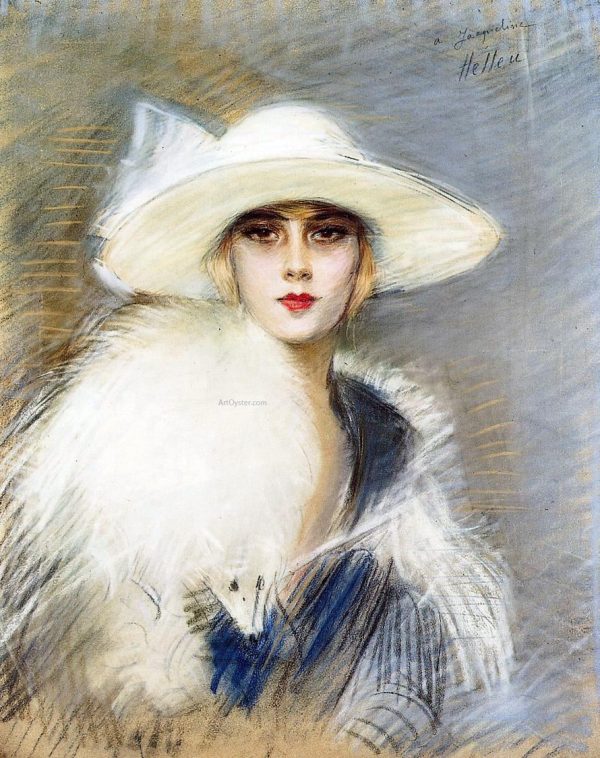 Portrait of a Woman by Paul Cesar Helleu - Hand-Painted Oil Painting on Canvas Online Hot Sale