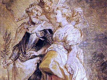 The Marriage of Henri IV of France and Marie de Medicis by Peter Paul Rubens - Hand-Painted Oil Painting on Canvas on Sale