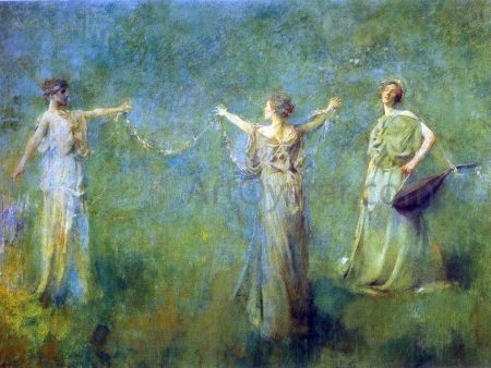 The Garland by Thomas Wilmer Dewing - Hand-Painted Oil Painting on Canvas Fashion