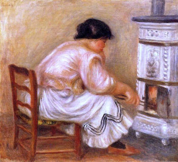 Woman Stoking a Stove by Pierre Auguste Renoir - Hand-Painted Oil Painting on Canvas Hot on Sale