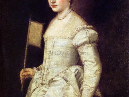 Woman in White by Titian - Hand-Painted Oil Painting on Canvas Hot on Sale