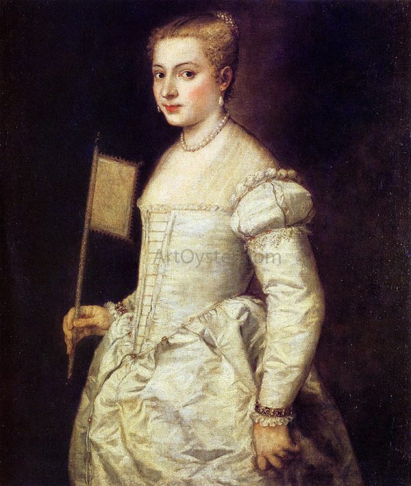 Woman in White by Titian - Hand-Painted Oil Painting on Canvas Hot on Sale