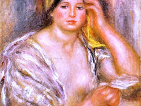 Woman with a Yellow Turban by Pierre Auguste Renoir - Hand-Painted Oil Painting on Canvas For Sale