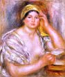 Woman with a Yellow Turban by Pierre Auguste Renoir - Hand-Painted Oil Painting on Canvas For Sale