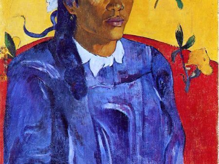 Vahine no te Tiare (also known as Woman with a Flower) by Paul Gauguin - Hand-Painted Oil Painting on Canvas Fashion