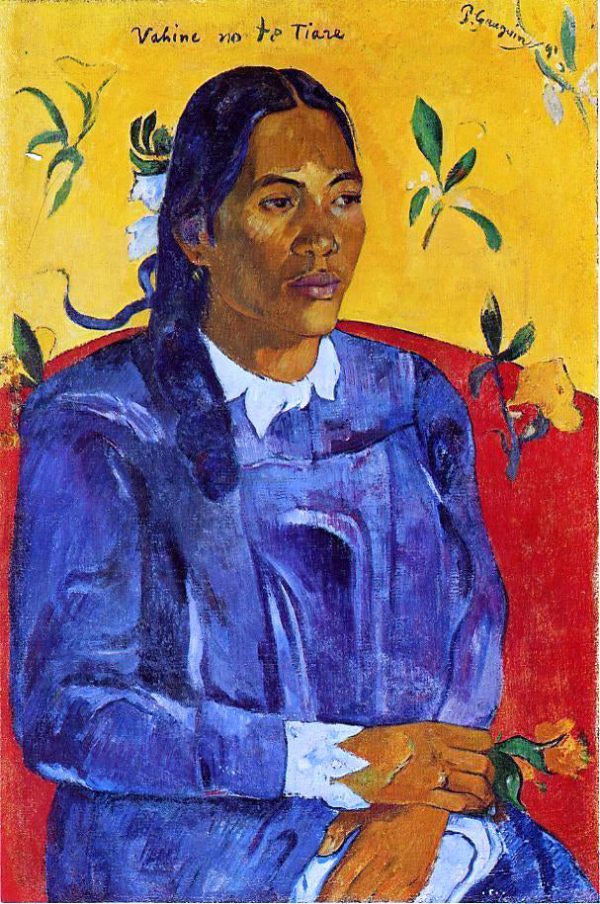 Vahine no te Tiare (also known as Woman with a Flower) by Paul Gauguin - Hand-Painted Oil Painting on Canvas Fashion