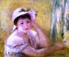 Woman with a Straw Hat by Pierre Auguste Renoir - Hand-Painted Oil Painting on Canvas For Discount