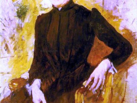 Woman in Black by Mary Cassatt - Hand-Painted Oil Painting on Canvas on Sale