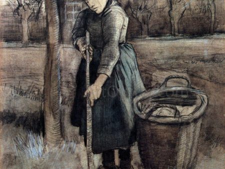 The Girl Raking by Vincent Van Gogh - Hand-Painted Oil Painting on Canvas Online Hot Sale