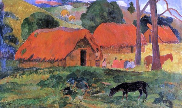 Three Huts, Tahiti by Paul Gauguin - Hand-Painted Oil Painting on Canvas Online Hot Sale