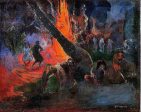 Upaupa (also known as Fire Dance) by Paul Gauguin - Hand-Painted Oil Painting on Canvas Fashion