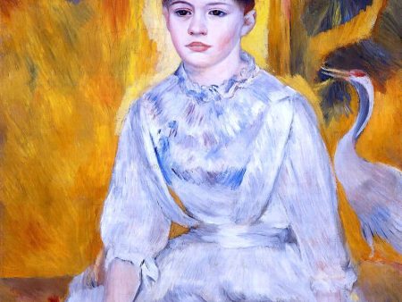 Young Woman with Crane by Pierre Auguste Renoir - Hand-Painted Oil Painting on Canvas Discount