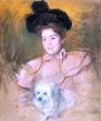 Woman in Raspberry Costume Holding a Dog by Mary Cassatt - Hand-Painted Oil Painting on Canvas Online Sale