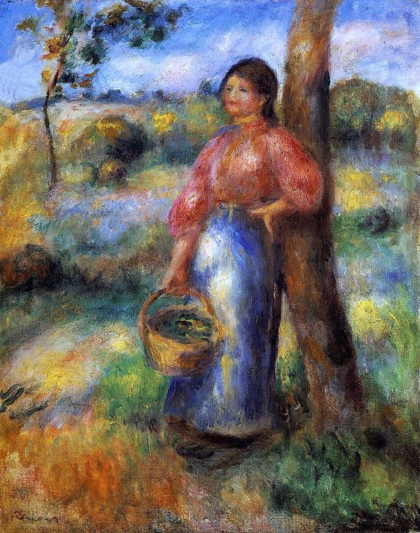 The Shepherdess by Pierre Auguste Renoir - Hand-Painted Oil Painting on Canvas Online Hot Sale