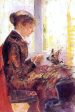 Woman by a Window Feeding Her Dog by Mary Cassatt - Hand-Painted Oil Painting on Canvas Supply