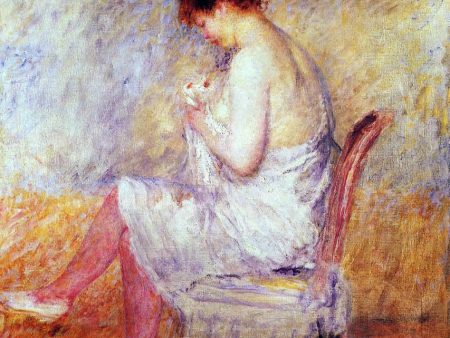 Woman in a Chemise by Pierre Auguste Renoir - Hand-Painted Oil Painting on Canvas Online now