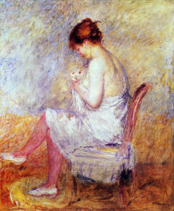 Woman in a Chemise by Pierre Auguste Renoir - Hand-Painted Oil Painting on Canvas Online now